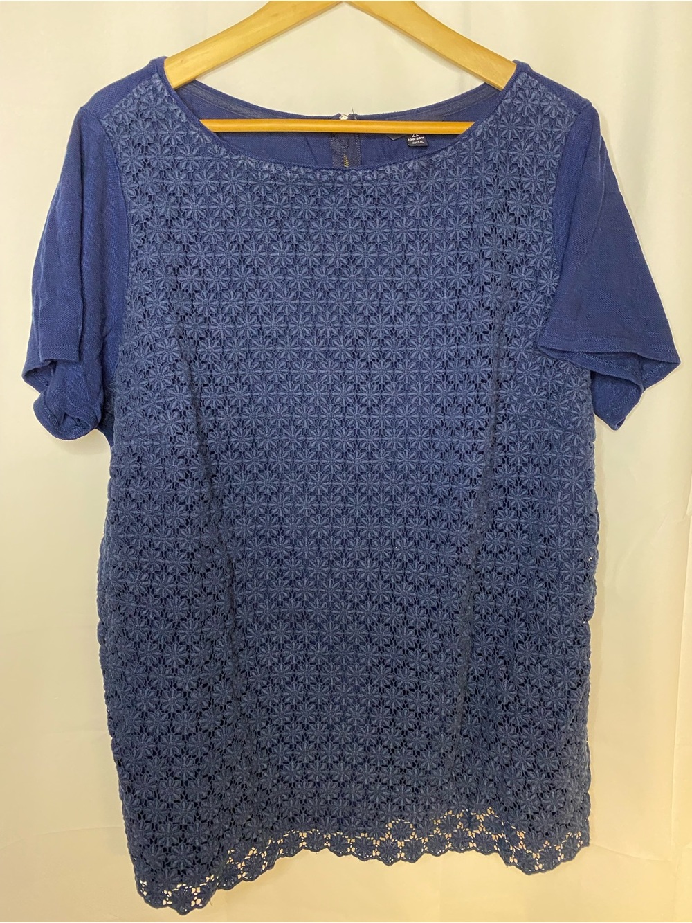 Lands’ End short sleeve top lace front women’s plus size 2X